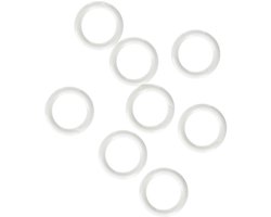 GARDINIA gordijnringen voor gordijnroedes met een diameter van 11 mm, naairingen, breedte 2,5 mm, kunststof, wit, 30 stuks