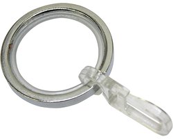 GARDINIA gordijnringen voor gordijnroedes met een diameter van 20 mm, met schuifinzetstuk en gordijnhaken, 10 stuks, serie Chicago, breedte 4 mm, metaal, brons