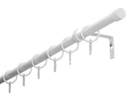 GARDINIA Gordijnroedeset Cap, 1-spoor, Ø 19/16 mm, Gordijnroede, Tweezijdig uitschuifbaar, 180-310 cm, Wit