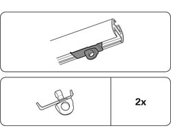 Gardinia Stopper voor gordijnroedes met I-rail - 2 stuks wit - Praktische Gordijn Stopper