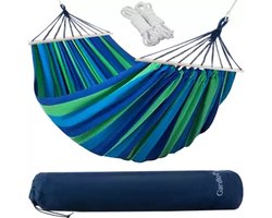 Gardlov Tweepersoons Tuinhangmat 260x160 cm - Blauw/Groen - Inclusief Montage Touwen