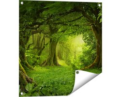 Gards Tuinposter Groene Tropische Jungle Bos - 60x60 cm - Tuindoek - Tuindecoratie - Wanddecoratie buiten - Tuinschilderij