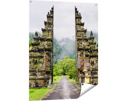 Gards Tuinposter Tempel Poort in Bali - 80x100 cm - Tuindoek - Tuindecoratie - Wanddecoratie buiten - Tuinschilderij