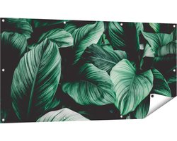 Gards Tuinposter Tropische Groene Bladeren - 140x70 cm - Tuindoek - Tuindecoratie - Wanddecoratie buiten - Tuinschilderij