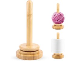 Garen Houder - houten garenrek - draaiende wolrol - Wolhouder - Brei Accessoires - Breien - geschikt voor garenopslag, doe-het-zelvers, naailiefhebbers 18 x 9.7 cm - houtkleur - 1 stuk