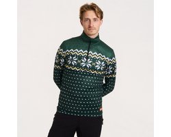 Gareth & Lucas - EVO Skipully Nordic Dark Green - XL - 100% Gerecycled Polyester - Heren - Midlayer Sportshirt - Wintersport