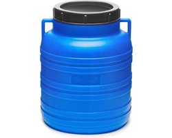 Garronda 10L Kunststof Trommel Met Deksel - Regenton - Vat - HDPE - Voedselvat - Tuin Hobbock - Blauw/Zwart - GD-STE-Barrel