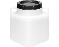 Garronda 10L - Plastic Vat BPA-vrij - Vierkant vat en Container met Deksel – Wit – GD-STE-BarrelP