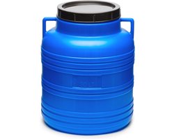 Garronda 30L Kunststof Trommel Met Deksel - Regenton - Vat - HDPE - Voedselvat - Tuin Hobbock - Blauw/Zwart - GD-STE-Barrel