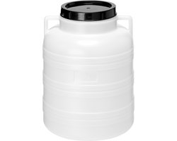 Garronda 40l Kunststof Trommel Met Deksel - Vat - HDPE - Voedselvat - Tuin Hobbock - Wit - GD-STE-Barrel