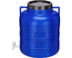 Garronda 60l Kunststof Trommel Met Deksel – Regenton met Kraan - Vat - HDPE - Voedselvat - Tuin Hobbock – Blauw - GD-STE-BarrelGMR