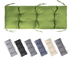 Garronda Bankkussen 140x50 cm – 10 cm dik – Waterafstotend & UV-bestendig – met Banden – Groen GD-AM-Bono