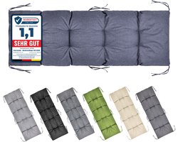 Garronda Bankkussen 160x50 cm – 10 cm dik – Waterafstotend & UV-bestendig – met Banden – Marineblauw GD-AM-Bono