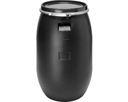 Garronda Regenton 120L kunststof vat levensmiddelcontainer van HDPE voor huis en tuin - GD-0078 zwart