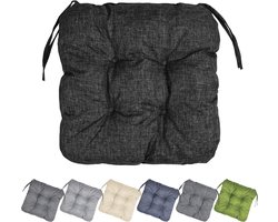 Garronda Stoelkussen 40x40 cm – 4 cm dik – Waterafstotend & UV-bestendig – Zwart GD-AM-Lara