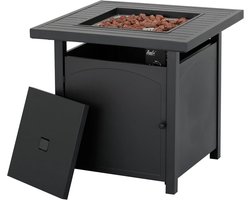 Gas Heater voor Buiten - Echte Vlam Brazier voor Tuin en Terras - Gashaard met Lavastenen