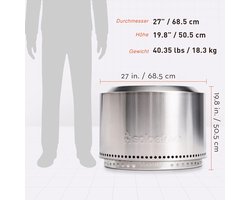 Gas Terrashaard – Bellavero Peto Mini Gashaard Buiten | 4–8,2 kW | Vrijstaand | Verrijdbaar met Wielen | Glazen Vlamkamer | Inclusief Afstandsbediening & Gasslang | Moderne Terrasverwarmer Tuin & B...
