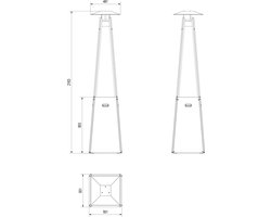 Gas Terrasverwarmer Parasol – Bellavero Umbrella Deluxe | 12 kW | Vrijstaand | 216 cm Hoog | Windbestendig met Glazen Bescherming | Luxe Gasheater Tuin, Horeca & Balkon – Wit