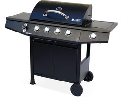 Gasbarbecue 4 branders + 1 gaspit Treville zwart