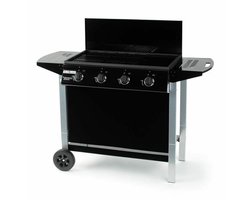 Gasbarbecue - GRILL GARDEN - Zwart en grijs - 4 branders met deksel