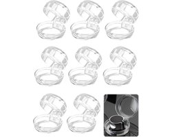 Gasfornuis Knop Beschermhoes - 8Stuks - Universele - Kunststof Knop Deksel - Geschikt Voor Gasfornuis, Gas/Elektro Fornuis, Elektrische Oven, Inductie Fornuis, Gas Bbq, Kookplaat - Keukengereedschap - Transparant - Veiligheid Van Kinderen