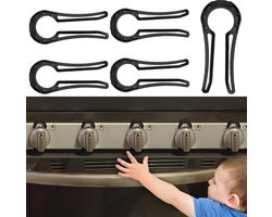 Gasfornuis Knop Slot - 5stuks - Kinderslot - Kindveilige Ovensloten - Voor Kinderen En Huisdieren - Geschikt Voor Gasfornuis, Gas/Elektro Fornuis, Elektrische Oven, Inductie Fornuis, Gas Bbq, Kookplaat - Keukengereedschap - Zwart - Kind Veiligheid