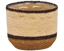 Gasper zeegras overpot Sewing met folie bruintinten 18 cm