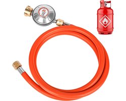 Gasslang met drukregelaar 50 mbar voor barbecues en camping