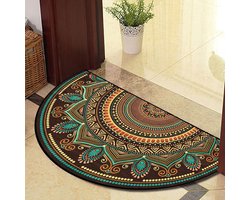 Gast Ruyunlai Halfronde deurmat halfrond verkrijgbaar als deurmatten voor de voordeur, vloermat binnen, deurmat keuken, decoratie entree, buiten, oranje hart 50x80cm