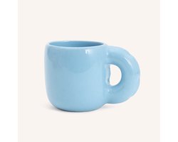 Gaston Mok - Home Studyo - Sky Gloss Blauw - Luxe & Moderne Mok - 400 ml - Bijzonder & Uniek Design - Keramiek