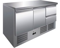 Gastro-Inox RVS Werkbank Met 2 Deuren & 2 Laden, Geforceerd Gekoeld, Gastro-Inox 202.016