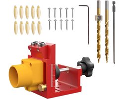 Gatboor Mal - Houtbewerking Jig - Kasten Montage - Gehoekte Boring Plaatsbepaler - Verwijzen naar beschrijving - Rood