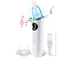 Gatson Pro Neusreiniger Baby - Inclusief Borsteltje, Pincetje en Opbergdoos - 10 Melodietjes en Lichten - Neuszuiger Baby - Snoetenpoetsers - Neuspeer - Elektrisch - Snotzuiger