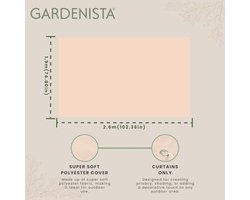 Gazebo Gordijn - Tuinhuis Gordijn - Buiten Leven - Waterafstotend Materiaal - 1.9m x 2.6m - Steen