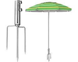 Gazondoorn voor parasol - Afneembare grondpen - Parasol spies - Grondpen - Parasolhouder - Parasolstandaard - 4 haringen - Strand - Gras - Zand - Tuinparasol