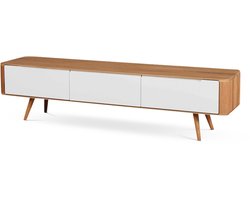 Gazzda Ena Lowboard Naturel - TV meubel - Hout - Massief Eiken - Wit - 180 cm