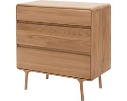 Gazzda Fawn Drawer Naturel - Ladekast - Hout - Massief Eiken - Kast met Lades - Opbergkast - 3 Lades