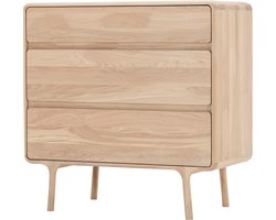 Gazzda Fawn Drawer Whitewash - Ladekast - Hout - Massief Eiken - Kast met Lades - Opbergkast - 3 Lades