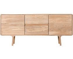 Gazzda Fawn Sideboard Naturel - Houten Dressoir - Massief Eiken - 2 Lades - met 2 Deuren - Scandinavisch - 150 x 45 x 65 cm