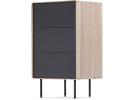 Gazzda Fina drawer houten ladekast linoleum nero whitewash - 60 x 100 cm