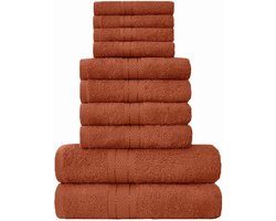 GC GAVENO CAVAILIA Zachte handdoeken - 10-delige badhanddoeken Bale Set - Premium kwaliteit waterabsorberende handdoek, 4 gezicht 4 hand 2 badhanddoek, 450 GSM wasbare handdoeken set, roest