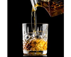 GDLF® Handgemaakt Kristallen Whiskey Glas in Luxe Geschenkdoos | Handgemaakt in Italie | Royal Collectie | Hoogwaardig Kristal | Whiskey Set | Luxe Glazen | Cadeau Voor Man