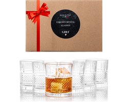 GDLF® Kristallen Glazenset 6 Stuks (330 ml) | Luxe Italiaanse Waterglazen, Sapglazen, Koffieglazen, Cocktailglazen & Whiskeyglazen | Loodvrij Kristal | Perfect Moederdag Cadeau
