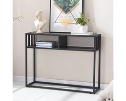 GDRN - Haltafel - Dressoirtafel - Sidetable - Hout - Metaal - Zwart - donkerbruin