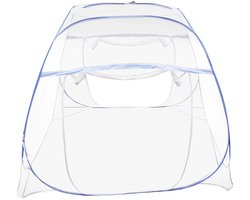 Geargalaxy Bedklamboe - Pop-up Klamboe - Muggennet - Slaaptent - Bedtent - Klamboetent - Dubbele Deur - 200x180x145cm - Blauw