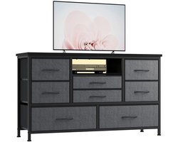 Geargalaxy TV-Meubel met 8 Laden - Televisiemeubel - Opbergkast - TV Dressoir - Mediameubel - Met LED Verlichting - Grijs