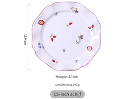 Gebaksbordjes - Gebaksborden - 21 Cm Porselein Ontbijt En Dessertbord - 2 Stuk - Voor Salade En Taart Wit