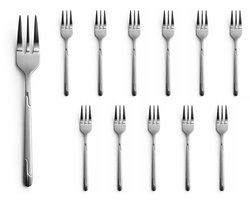 Gebaksvorkjes - RVS - set van 12 stuks - Vaatwasserbestendig - Gebaksvork - Bestek - Taartvorkjes - Elegant - Stijlvol - Taartvork - Gebaksvorken