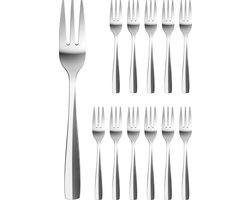 Gebaksvorkjes - set van 12 taartvorkjes - rvs - 13,5 cm