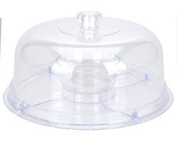 Gebak/Taart/Hapjes serveer plateau 30 x 15 cm van transparant kunststof met plateau